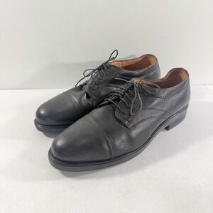 Vintage Bostonian Strada Mens Black Leather Cap Top Oxfords Size 13 W Italy